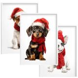 Świąteczne Plakaty z Pieskami- Zimowe Obrazki do pokoju dziecka 82338 - miniaturka 1