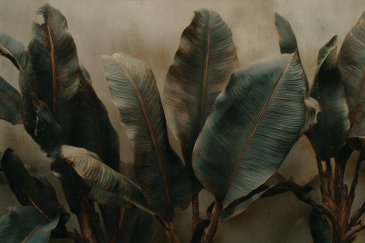 Fototapeta do biura- Tropikalne Liście | Egzotyczne rośliny w ciemnej zieleni 64256 - zdjęcie 5