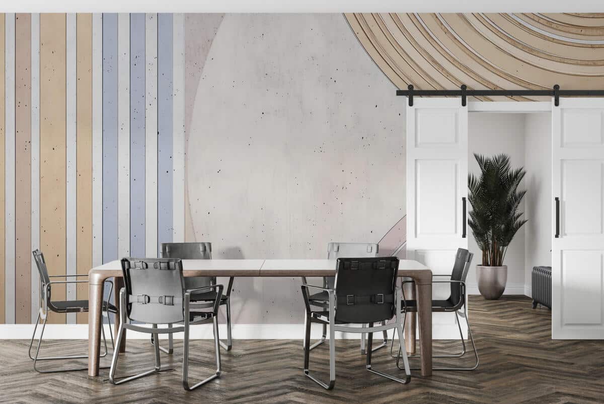 Elegancka Fototapeta Abstrakcja – Geometryczne Kształty i Linie w Pastelowych Kolorach 64259 - zdjęcie 3