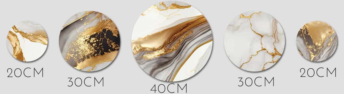 Okrągłe Obrazy- Marmur i Złoto | Modne Panele dekoracyjne- Koła na ścianę 68236 - zdjęcie 2