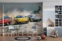 Fototapeta młodzieżowa – Wyścig sportowych samochodów | Kolorowy styl komiksowy 64240 - miniaturka 4