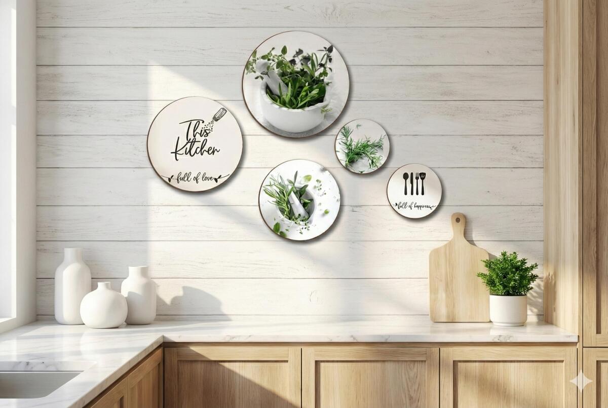Okrągłe Obrazy kuchenne- Zioła | Oryginalna dekoracja ścienna do kuchni 68242 - zdjęcie 5