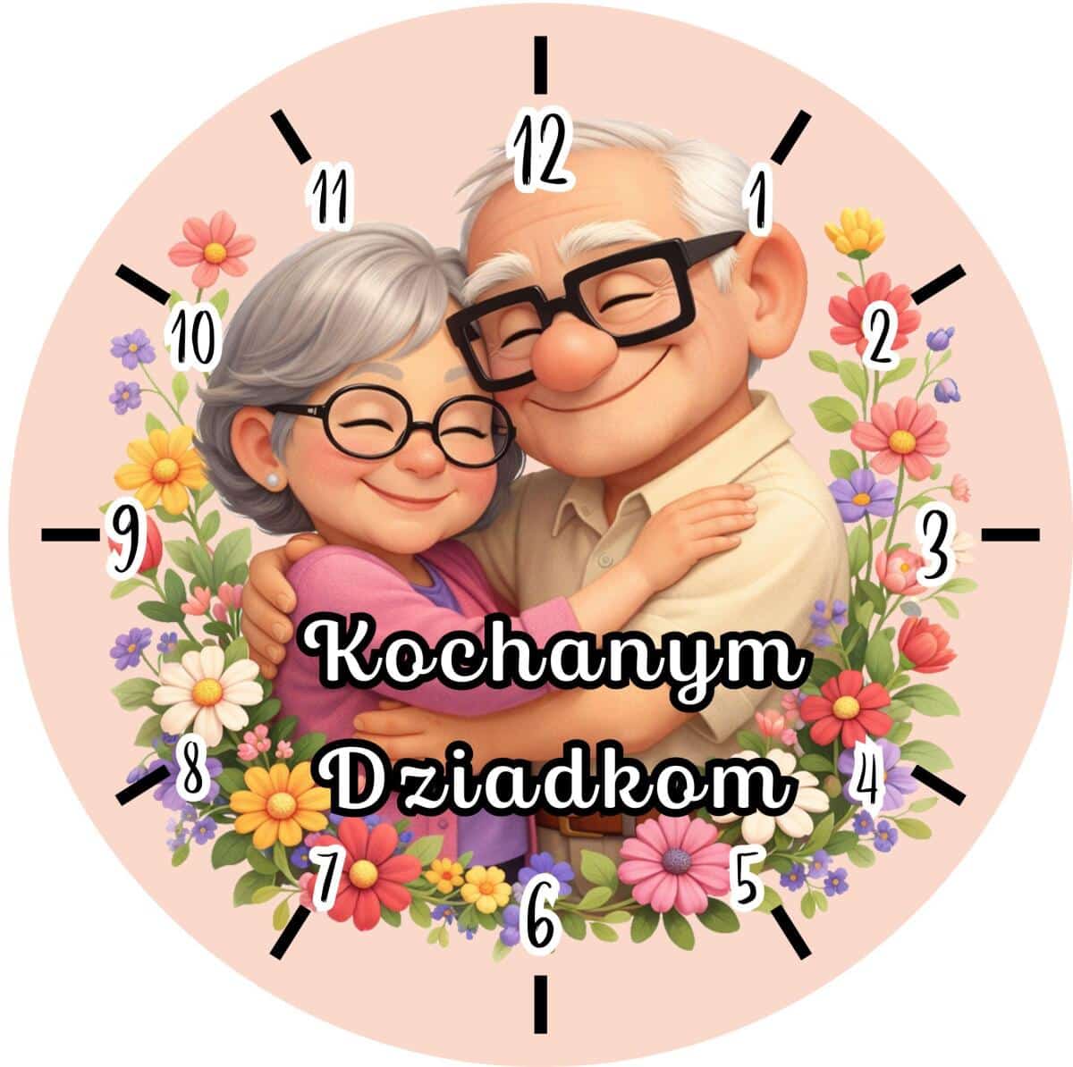 Dekoracyjny Zegar ścienny – Kochanym Dziadkom | Prezent na Dzień Babci i Dziadka 82350 - zdjęcie 5