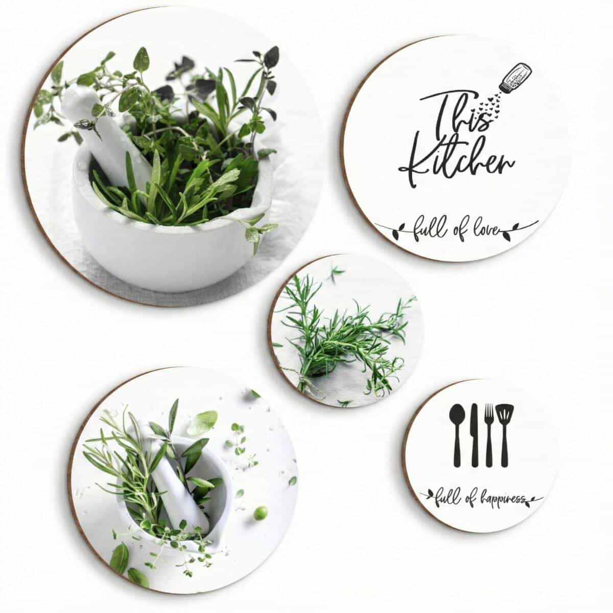 Okrągłe Obrazy kuchenne- Zioła | Oryginalna dekoracja ścienna do kuchni 68242