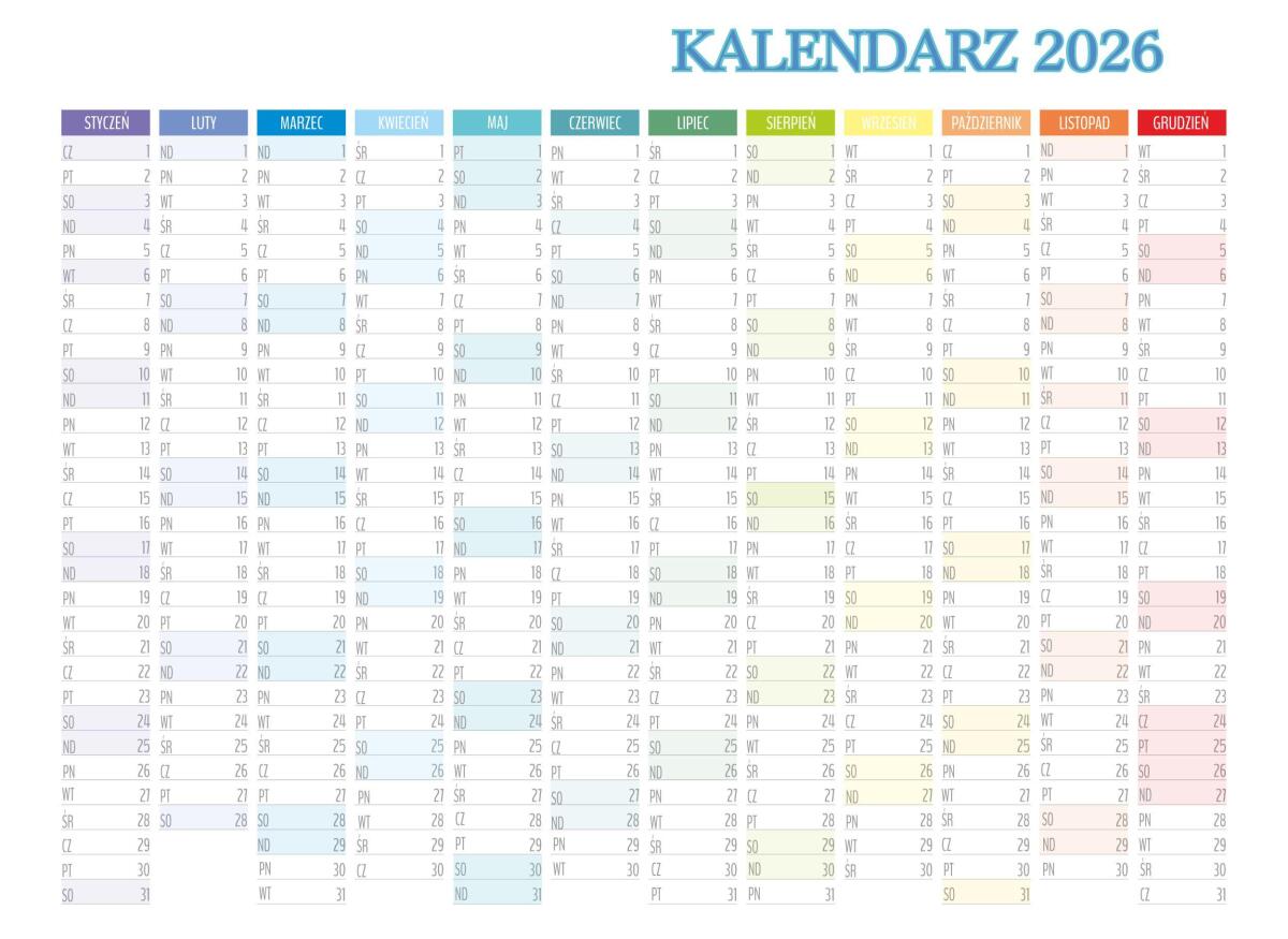 Planer XXL tablica magnetyczna na lodówkę  kalendarz roczny polski 004 - zdjęcie 1