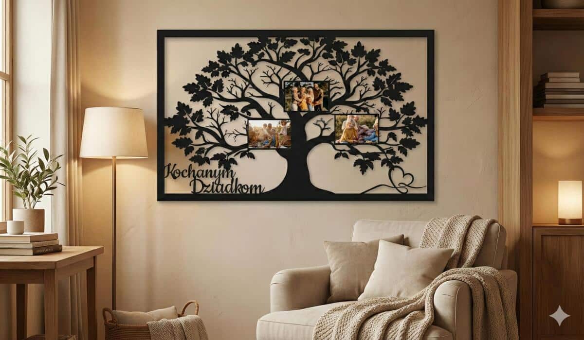 Ażurowy Obraz z Miejscem na Zdjęcia- Prezent na Dzień Babci i Dziadka 82349 - zdjęcie 3