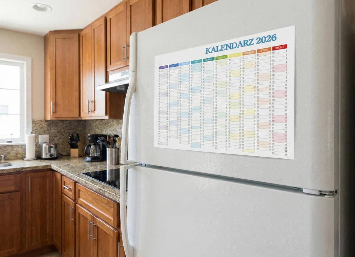 Planer XXL tablica magnetyczna na lodówkę  kalendarz roczny polski 004 - zdjęcie 2