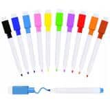 Zestaw Pisaków Suchościeralnych Markery Mazaki Pisaki z magnesem i gąbką Komplet 12szt. 9 kolorów - miniaturka 2