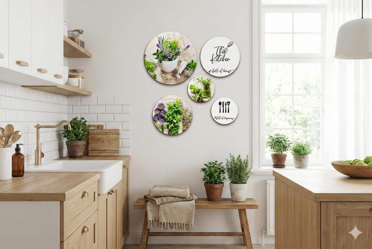 Zestaw okrągłych obrazów do kuchni- Zioła | Obrazy Koła- dekoracja do jadalni 68241 - zdjęcie 7