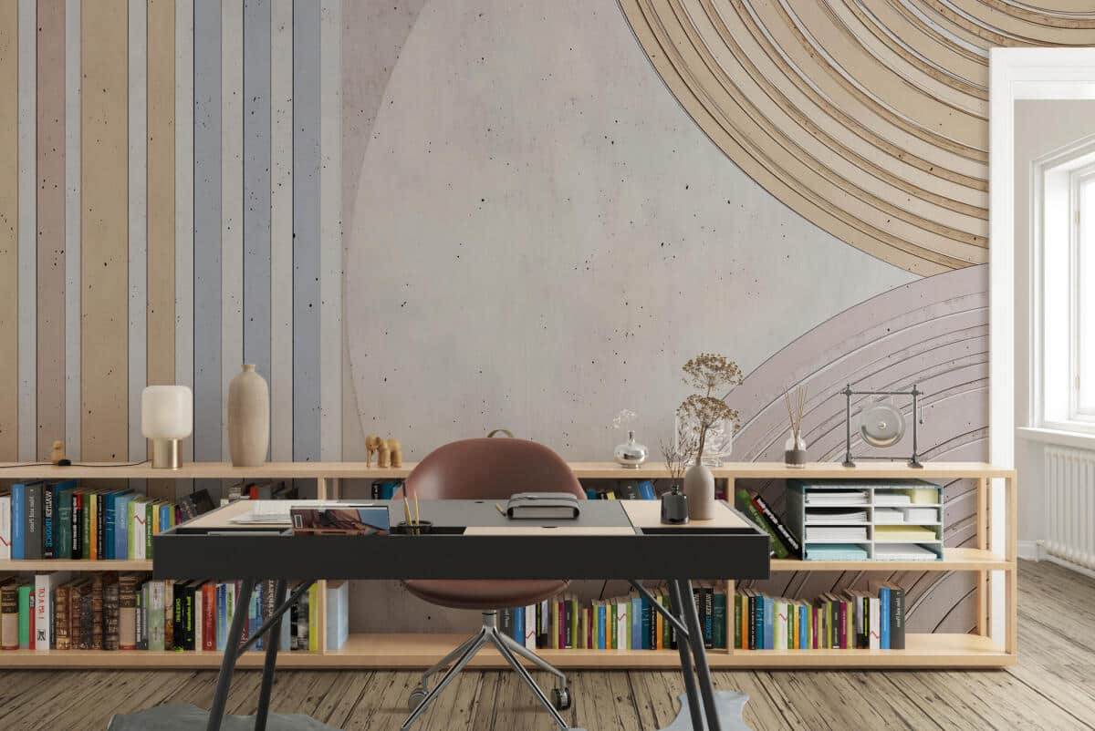 Elegancka Fototapeta Abstrakcja – Geometryczne Kształty i Linie w Pastelowych Kolorach 64259 - zdjęcie 4