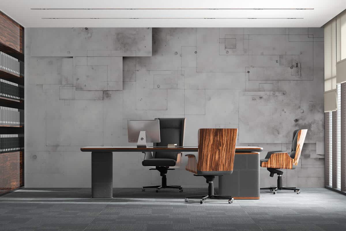 Nowoczesna Fototapeta geometryczna 3D – abstrakcyjne szare linie | Beton Architektoniczny 64253 - zdjęcie 1