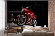 Efektowna Fototapeta młodzieżowa- Sportowy, czerwony motocykl 64249 - miniaturka 3