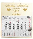 Drewniana, grawerowana zawieszka z kalendarzem, prezent Dzień Dziadka duża 65603 - miniaturka 1