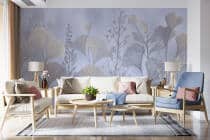 Elegancka Fototapeta Roślinna- Fioletowe liście ginkgo | Subtelna dekoracja w stylu Japandi 64265 - miniaturka 1