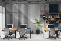 Fototapeta Geometryczna – Szare Pasy i Cienie | Tapeta 3D do gabinetu, recepcji 64257 - miniaturka 2