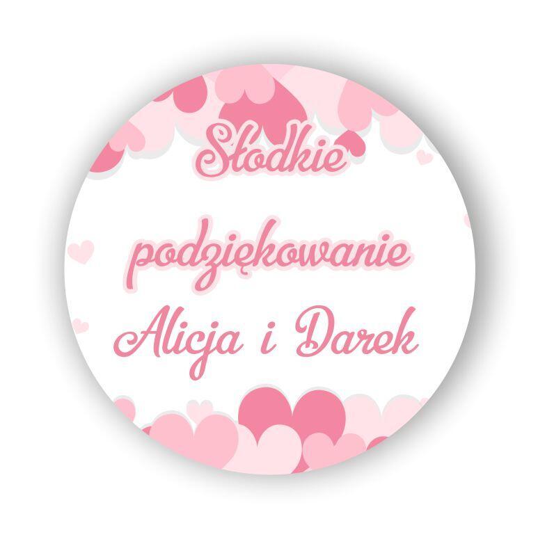 Słodkie podziękowanie naklejki podziękowanie wzór 11 Ślub wesele - zdjęcie 1