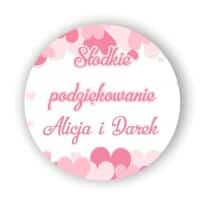 Słodkie podziękowanie naklejki podziękowanie wzór 11 Ślub wesele - miniaturka 1