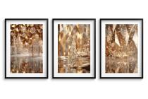 Eleganckie Plakaty Świąteczne- Tryptyk w Złotym Stylu Glamour 82336 - miniaturka 3