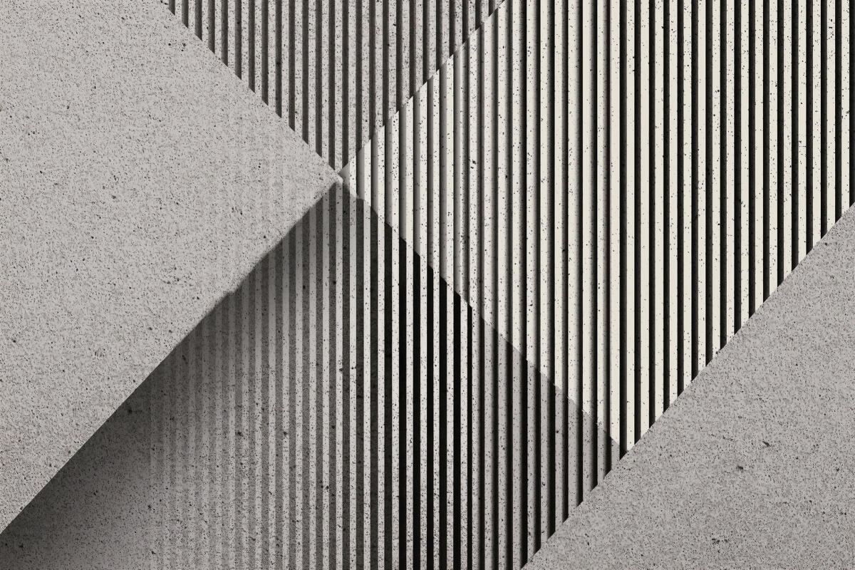 Fototapeta Industrialna- Geometryczne kształty i efekt betonu | Idealna do biura, recepcji i hotelu 64258 - zdjęcie 4