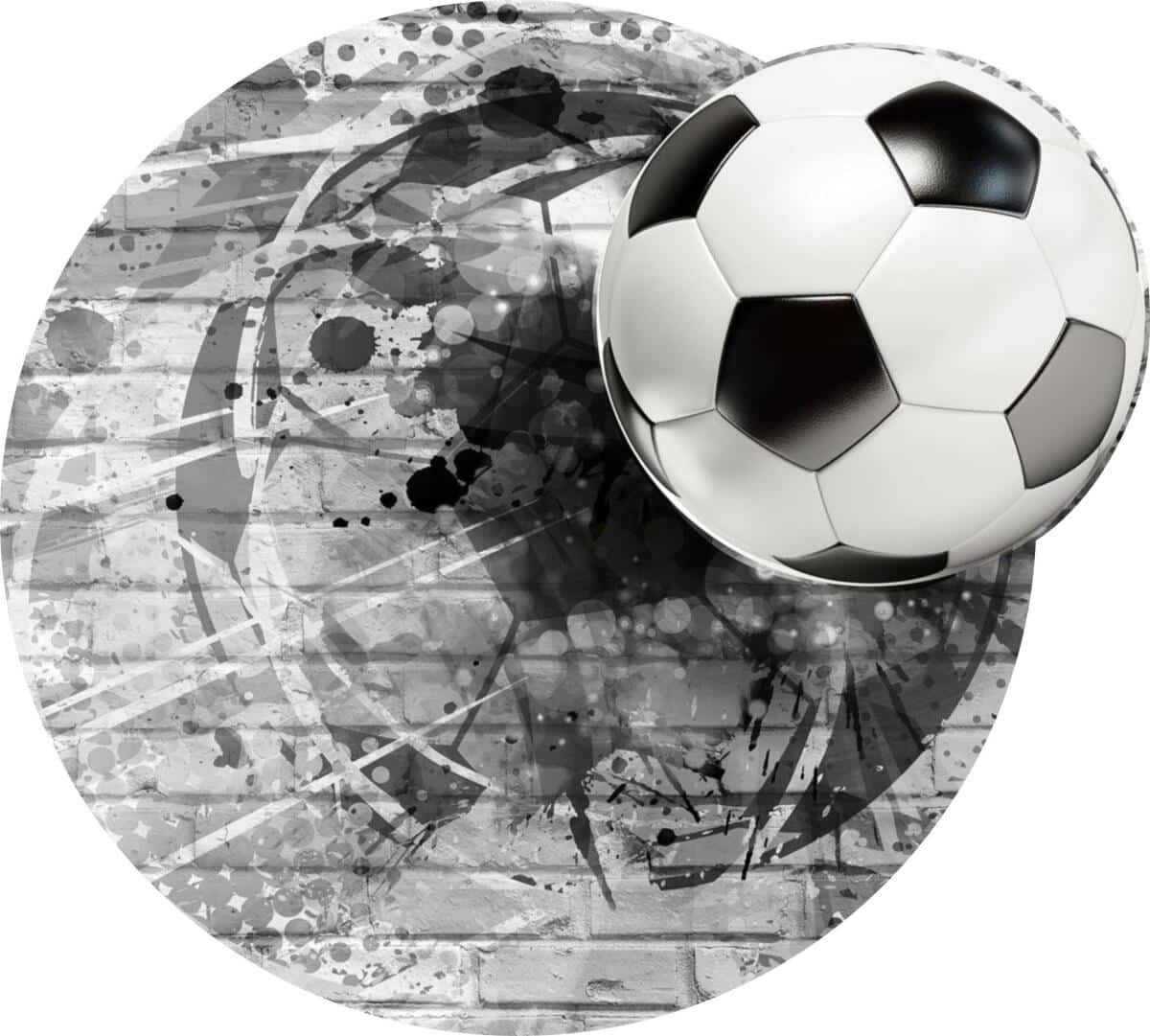 Nowoczesna Fototapeta 3D- Piłka Nożna | Okrągła Tapeta do pokoju chłopca 82342 - zdjęcie 4