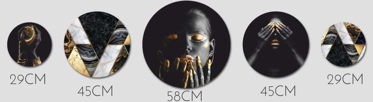 Luksusowe Obrazy Koła- Czarno-Złota Abstrakcja, Geometryczne Wzory w stylu Glamour 68232 - zdjęcie 3