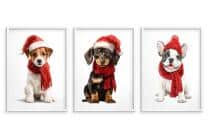 Świąteczne Plakaty z Pieskami- Zimowe Obrazki do pokoju dziecka 82338 - miniaturka 7