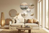 Zestaw dekoracyjnych Paneli- Okrągłe Obrazy z morskim pejzażem 68229 - miniaturka 4