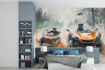 Sportowa fototapeta dla chłopca – Pojazdy terenowe w akcji | Kolorowa tapeta do pokoju dziecka 64242 - miniaturka 2