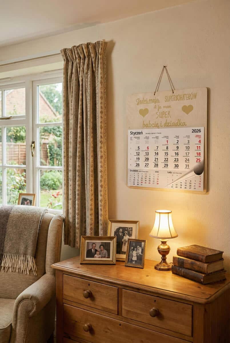 Drewniana, grawerowana zawieszka z kalendarzem, prezent Dzień Babci, Dzień Dziadka duża - od jednego wnuka 65606 - zdjęcie 3