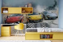 Fototapeta młodzieżowa – Wyścig sportowych samochodów | Kolorowy styl komiksowy 64240 - miniaturka 2