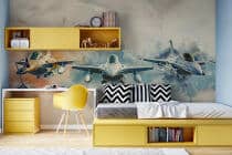 Fototapeta Akwarela – Samoloty Odrzutowe, Myśliwce wojskowe | Dekoracja do pokoju młodzieżowego 64245 - miniaturka 2