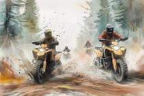 Sportowa fototapeta dla nastolatka- Motocross, Off-Road | Modna Akwarela 64241 - miniaturka 5