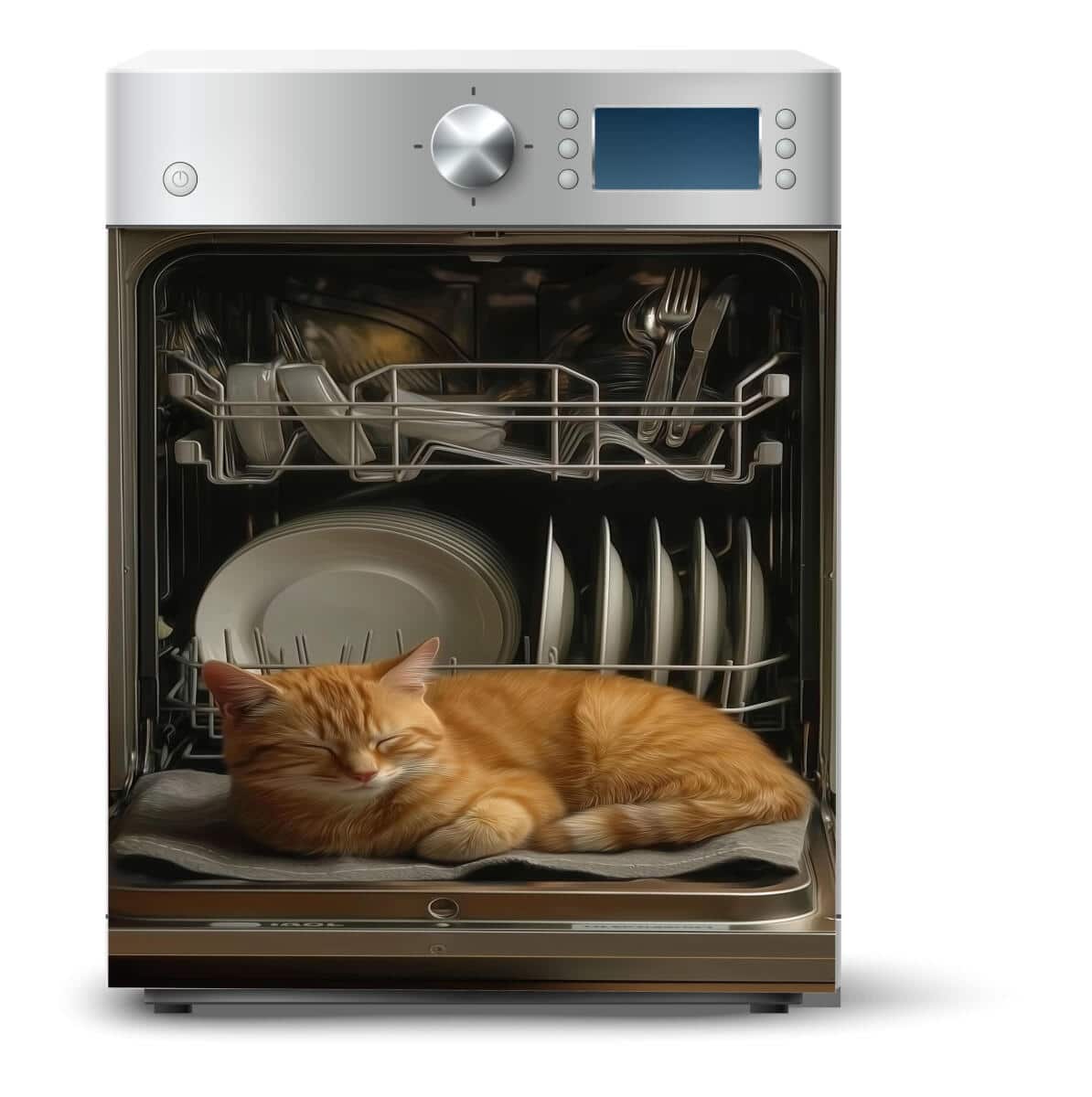 Ozdobna Mata Magnetyczna na Zmywarkę | Realistyczny efekt 3D - Kot w zmywarce 82345 - zdjęcie 1