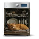 Ozdobna Mata Magnetyczna na Zmywarkę | Realistyczny efekt 3D - Kot w zmywarce 82345 - miniaturka 1