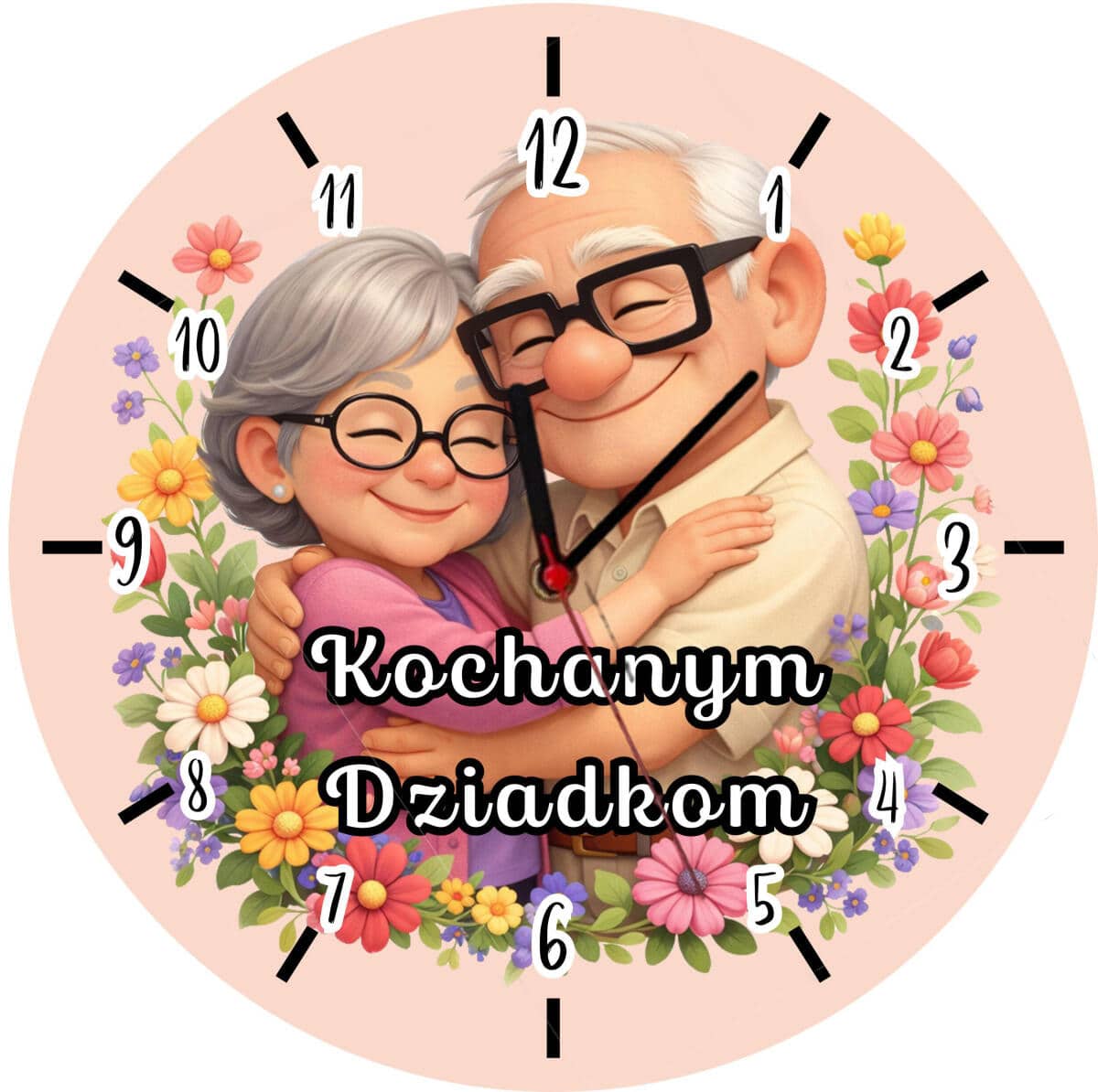 Dekoracyjny Zegar ścienny – Kochanym Dziadkom | Prezent na Dzień Babci i Dziadka 82350