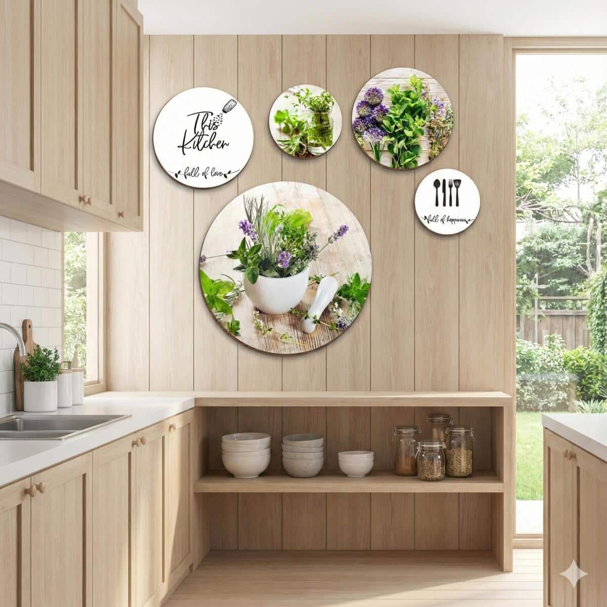 Zestaw okrągłych obrazów do kuchni- Zioła | Obrazy Koła- dekoracja do jadalni 68241 - zdjęcie 5