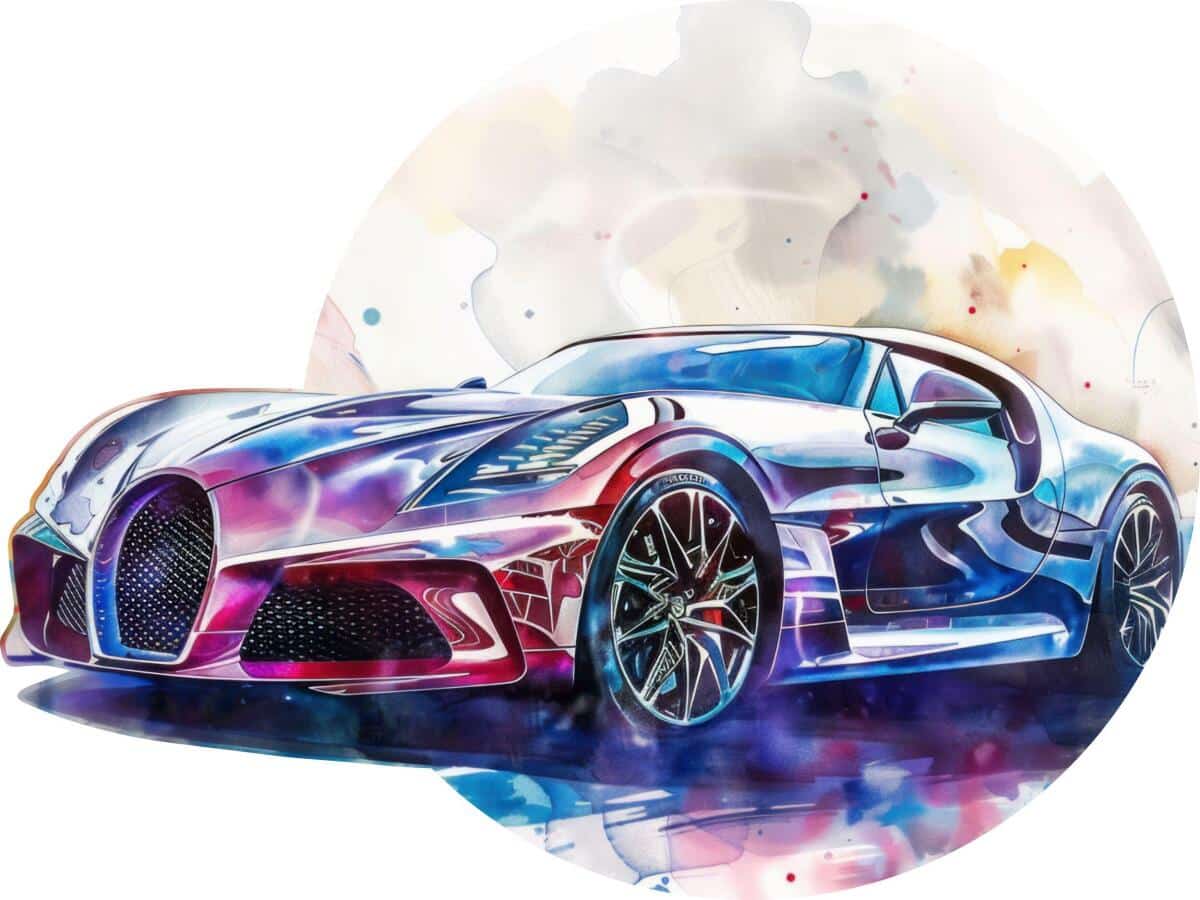 Oryginalna Fototapeta na bazie koła- Sportowy samochód | Okrągła Tapeta 3D do pokoju nastolatka 82343 - zdjęcie 4