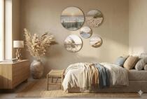 Zestaw dekoracyjnych Paneli- Okrągłe Obrazy z morskim pejzażem 68229 - miniaturka 7