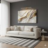 Nowoczesny Obraz na ścianę- Marmur w bieli i złocie | Dekoracja do wnętrz Glamour 68237 - miniaturka 5