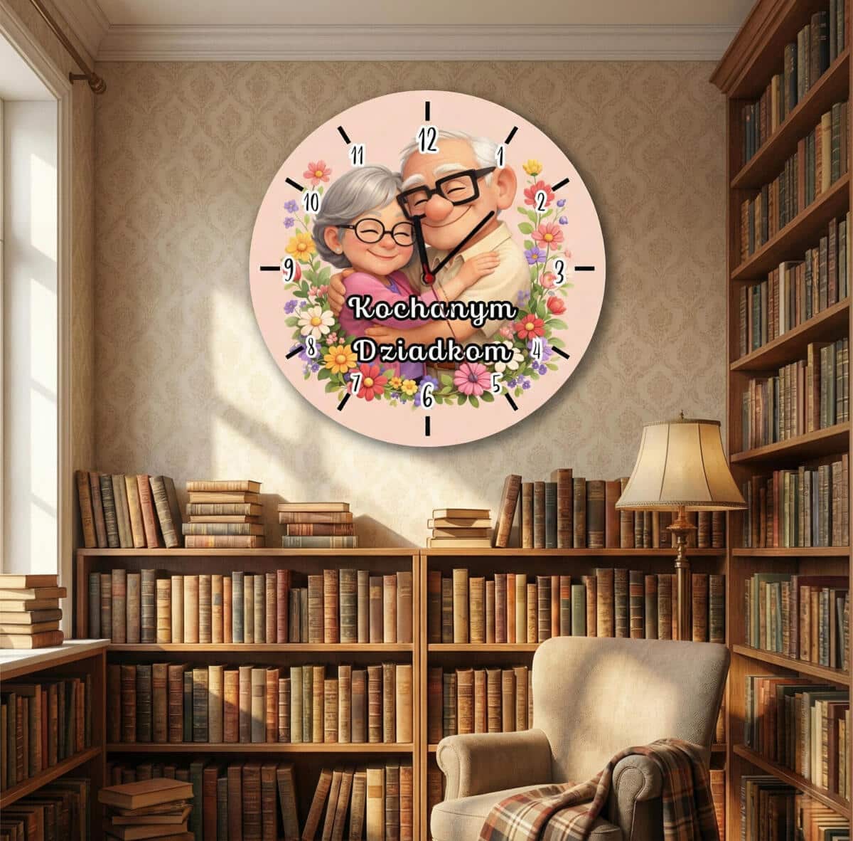 Dekoracyjny Zegar ścienny – Kochanym Dziadkom | Prezent na Dzień Babci i Dziadka 82350 - zdjęcie 3
