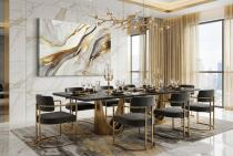 Nowoczesny Obraz na ścianę- Marmur w bieli i złocie | Dekoracja do wnętrz Glamour 68237 - miniaturka 4