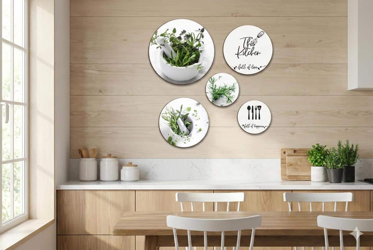 Okrągłe Obrazy kuchenne- Zioła | Oryginalna dekoracja ścienna do kuchni 68242 - zdjęcie 4