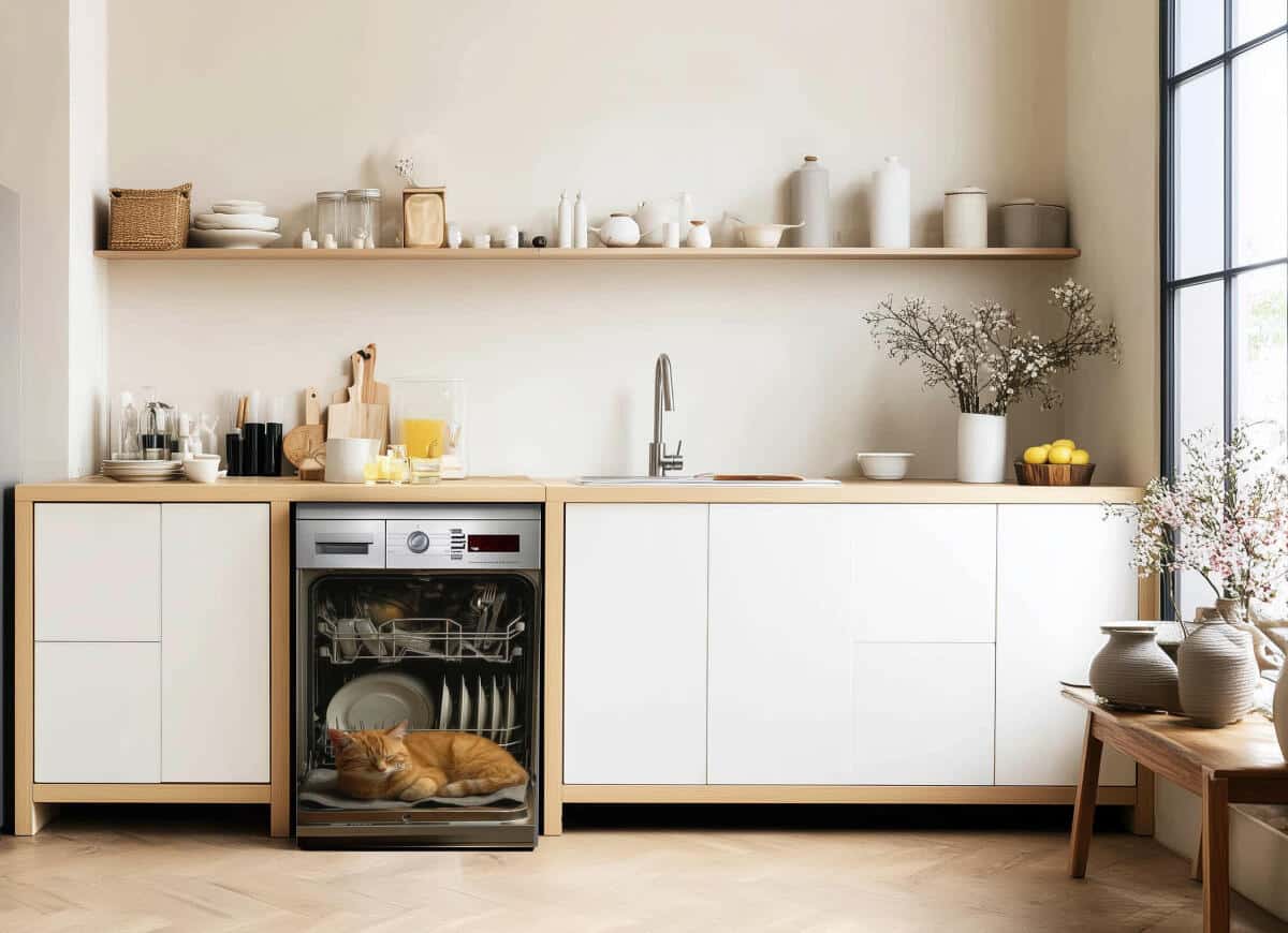 Ozdobna Mata Magnetyczna na Zmywarkę | Realistyczny efekt 3D - Kot w zmywarce 82345 - zdjęcie 4