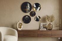 Luksusowe Obrazy Koła- Czarno-Złota Abstrakcja, Geometryczne Wzory w stylu Glamour 68232 - miniaturka 5