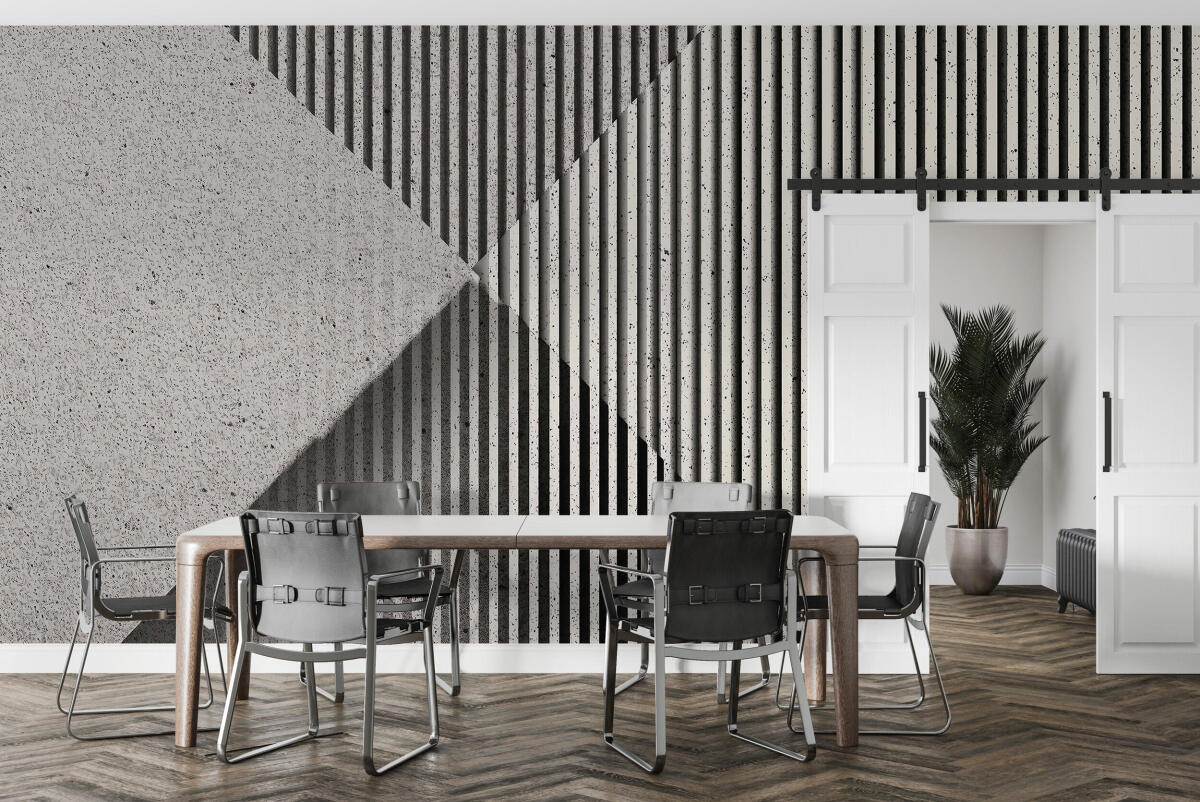 Fototapeta Industrialna- Geometryczne kształty i efekt betonu | Idealna do biura, recepcji i hotelu 64258 - zdjęcie 2