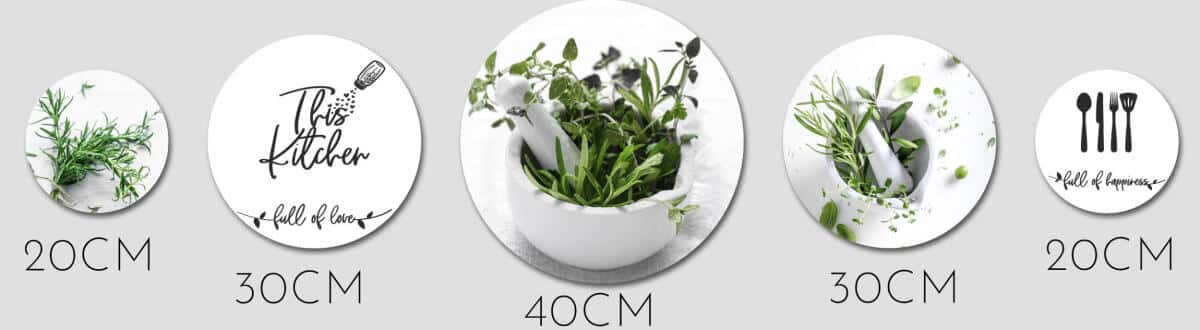 Okrągłe Obrazy kuchenne- Zioła | Oryginalna dekoracja ścienna do kuchni 68242 - zdjęcie 2