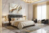 Nowoczesny Obraz na ścianę- Marmur w bieli i złocie | Dekoracja do wnętrz Glamour 68237 - miniaturka 6