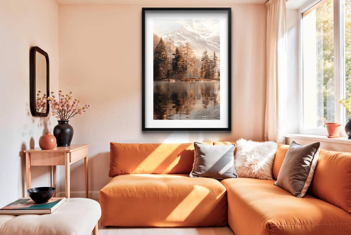 Jesienny Krajobraz– Góry, Jezioro, Las | Plakat na ścianę z górskim pejzażem 61770 - zdjęcie 3