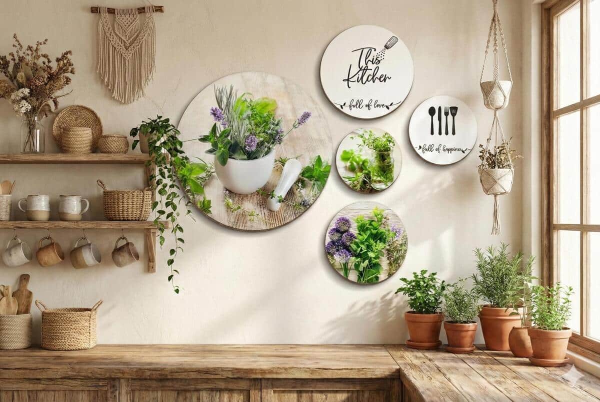 Zestaw okrągłych obrazów do kuchni- Zioła | Obrazy Koła- dekoracja do jadalni 68241 - zdjęcie 4