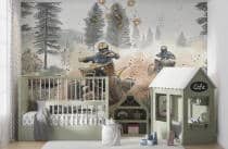 Fototapeta z quadami- wyścig w lesie | Dekoracja ścienna do pokoju chłopca, fana off-roadu, motoryzacji 64199 - miniaturka 2